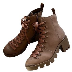 SCHUTZ XAYANE SUEDE LEATHER BOOTIE HAZEL BROWN SIZE 8.5 NEW IN BOX WITH DUST BAG